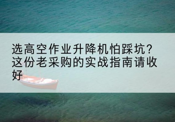 五原高空作业升降机厂家推荐-选高空作业升降机怕踩坑？这份老采购的实战指南请收好